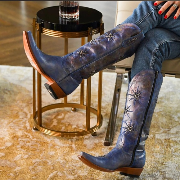 Old Gringo Shoes - OLD GRINGO STELLETTA TALL BOOTS EMBELLISHEDS STARS SNIP TOE 7.5 NIB